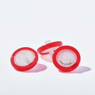 kualitas  Non Sterile Hydrophilic Disc Filter HPLC Certified PTFE Syringe Filters 0.22 Micron pabrik