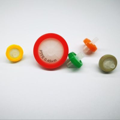 0.22μm / 0.45μm Hidrofobik PTFE Syringe Filter Untuk HPLC Dan GC Sampel Prefiltering 13/25/33mm