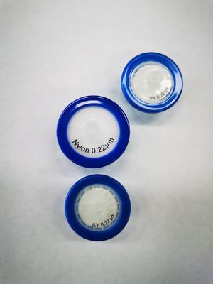 0.22μm/0.45μm Nylon Syringe Filters Untuk Laboratory Prefiltering HPLC Sampel Preparation Diameter 13/25/33mm
